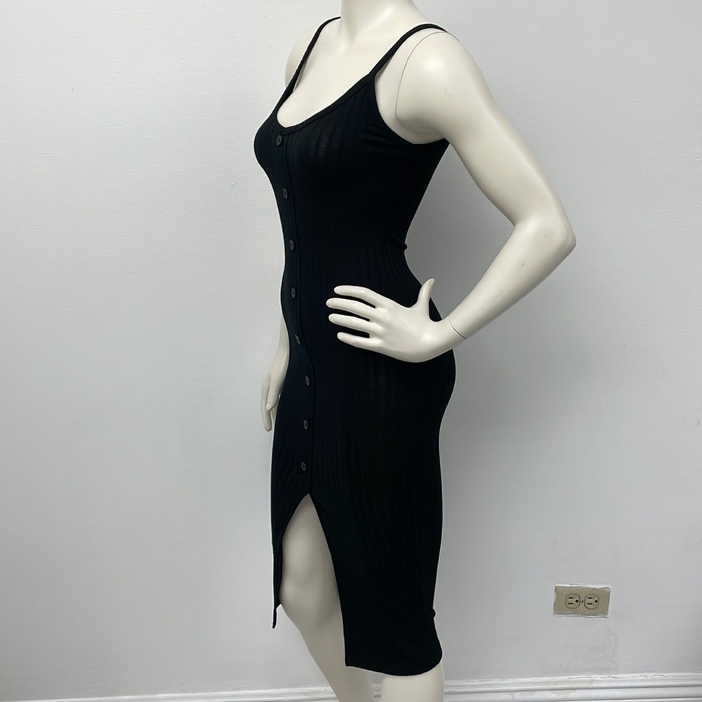 NWOT • Black Rib Knit Dress - Picture 2 of 13